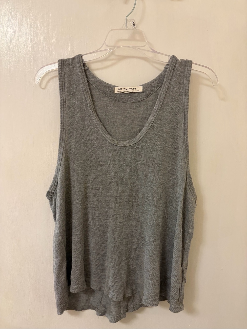 We The Free Heather Gray Ribbed Scoop Tank